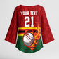 Custom Africa Cricket Zimbabwe Kimono Sleeve Blouse The Chevrons Cricket Ball Fire