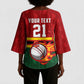 Custom Africa Cricket Zimbabwe Kimono Sleeve Blouse The Chevrons Cricket Ball Fire