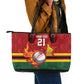 Custom Africa Cricket Zimbabwe Leather Tote Bag The Chevrons Cricket Ball Fire - African Pride