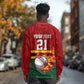 Custom Africa Cricket Zimbabwe Long Sleeve Shirt The Chevrons Cricket Ball Fire - African Pride
