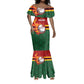 Custom Africa Cricket Zimbabwe Mermaid Dress The Chevrons Cricket Ball Fire - African Pride