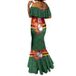 Custom Africa Cricket Zimbabwe Mermaid Dress The Chevrons Cricket Ball Fire - African Pride