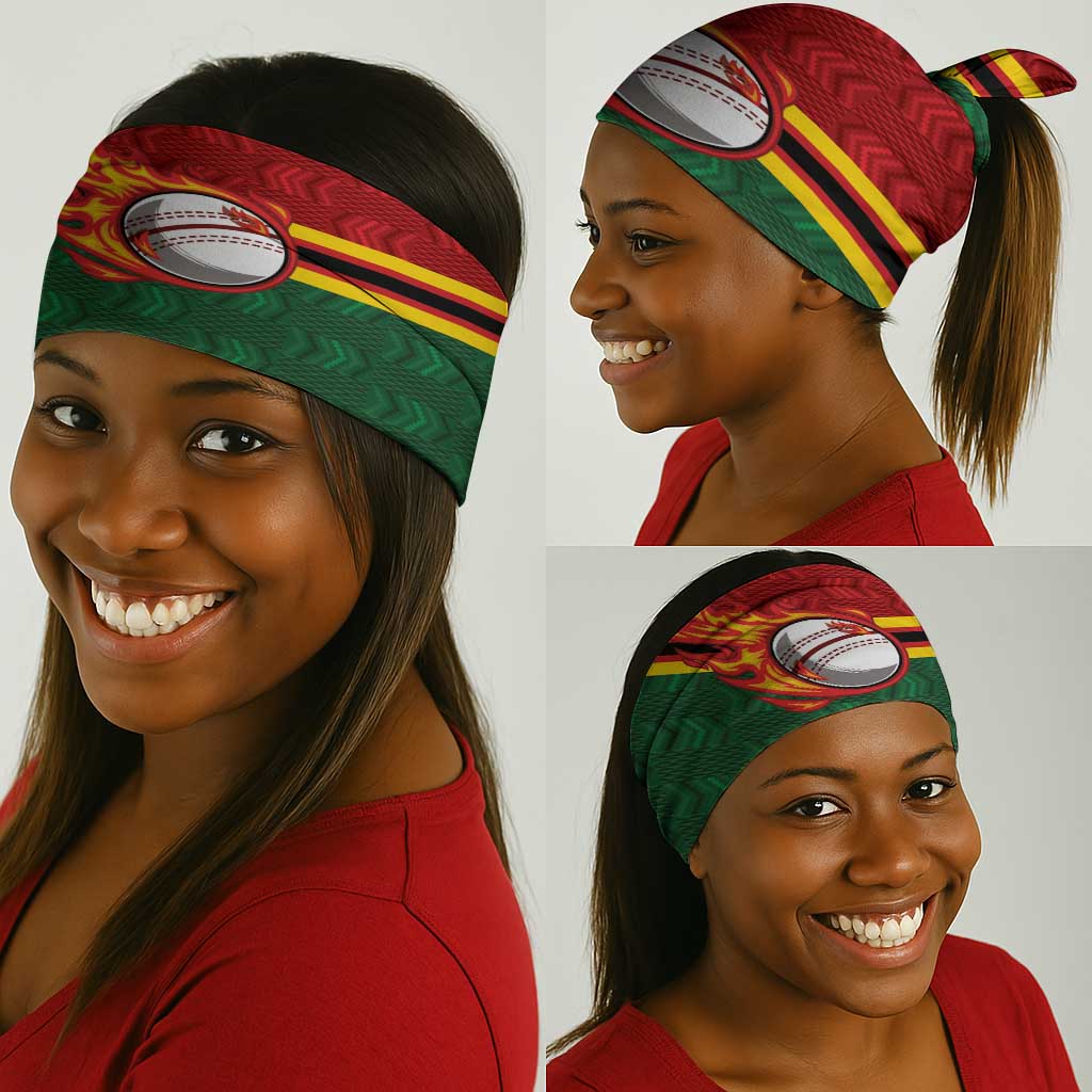 Africa Cricket Zimbabwe Neck Gaiter The Chevrons Cricket Ball Fire - African Pride