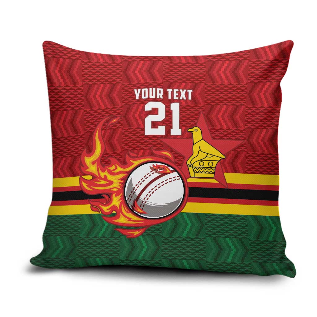 Custom Africa Cricket Zimbabwe Pillow Cover The Chevrons Cricket Ball Fire