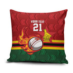 Custom Africa Cricket Zimbabwe Pillow Cover The Chevrons Cricket Ball Fire