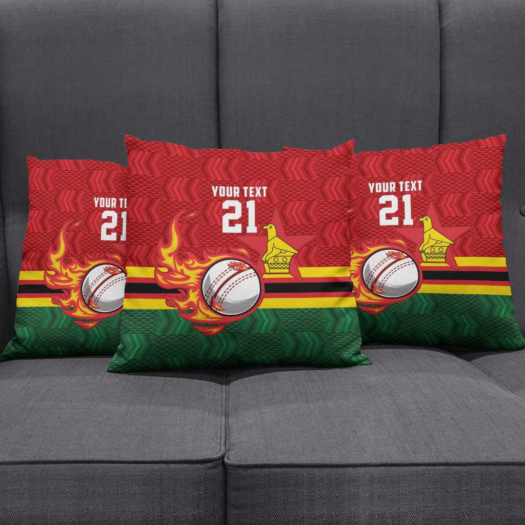 Custom Africa Cricket Zimbabwe Pillow Cover The Chevrons Cricket Ball Fire