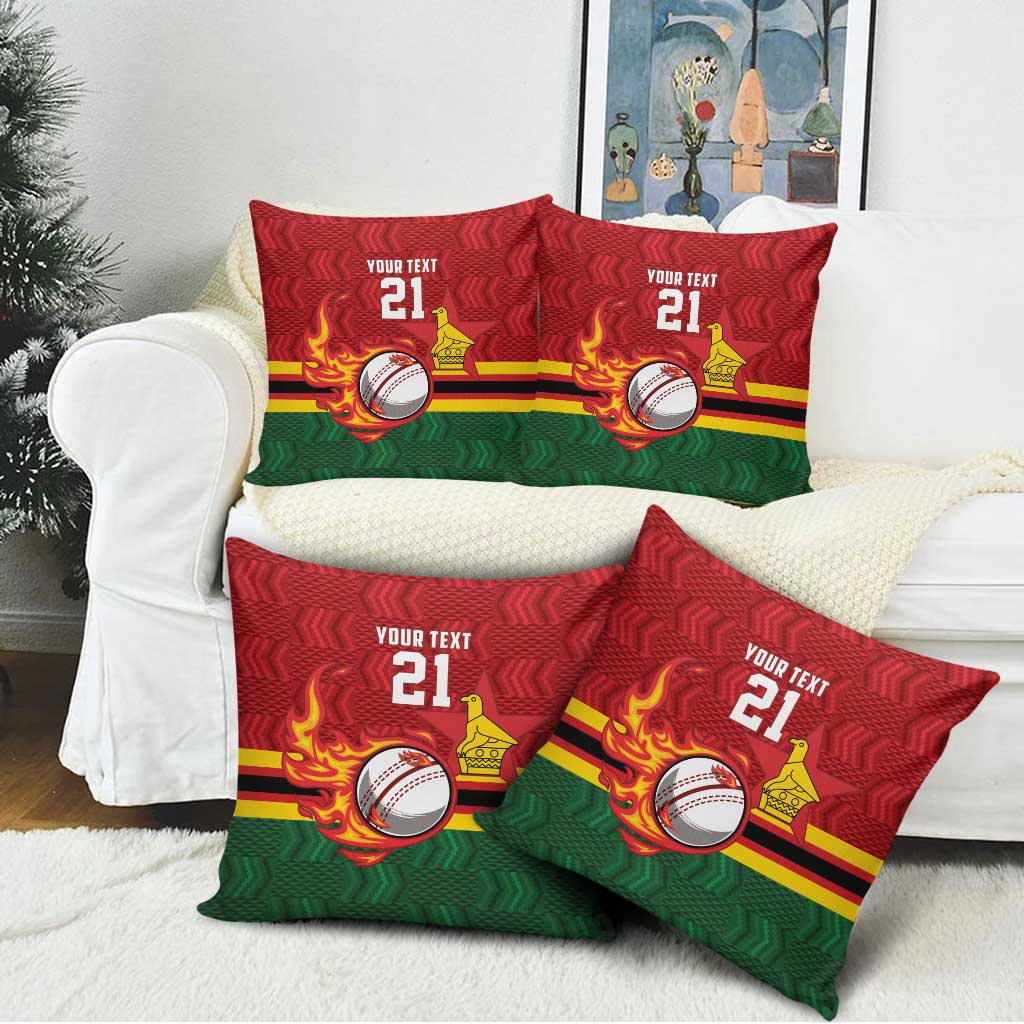 Custom Africa Cricket Zimbabwe Pillow Cover The Chevrons Cricket Ball Fire