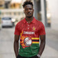 Custom Africa Cricket Zimbabwe Polo Shirt The Chevrons Cricket Ball Fire - African Pride