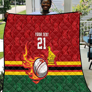 Custom Africa Cricket Zimbabwe Quilt The Chevrons Cricket Ball Fire - African Pride