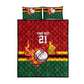 Custom Africa Cricket Zimbabwe Quilt Bed Set The Chevrons Cricket Ball Fire - African Pride