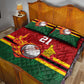 Custom Africa Cricket Zimbabwe Quilt Bed Set The Chevrons Cricket Ball Fire - African Pride