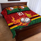 Custom Africa Cricket Zimbabwe Quilt Bed Set The Chevrons Cricket Ball Fire - African Pride