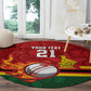 Custom Africa Cricket Zimbabwe Round Carpet The Chevrons Cricket Ball Fire - African Pride