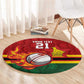 Custom Africa Cricket Zimbabwe Round Carpet The Chevrons Cricket Ball Fire - African Pride