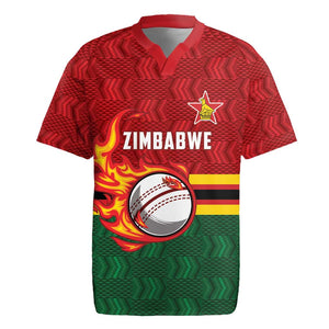 Custom Africa Cricket Zimbabwe Rugby Jersey The Chevrons Cricket Ball Fire - African Pride