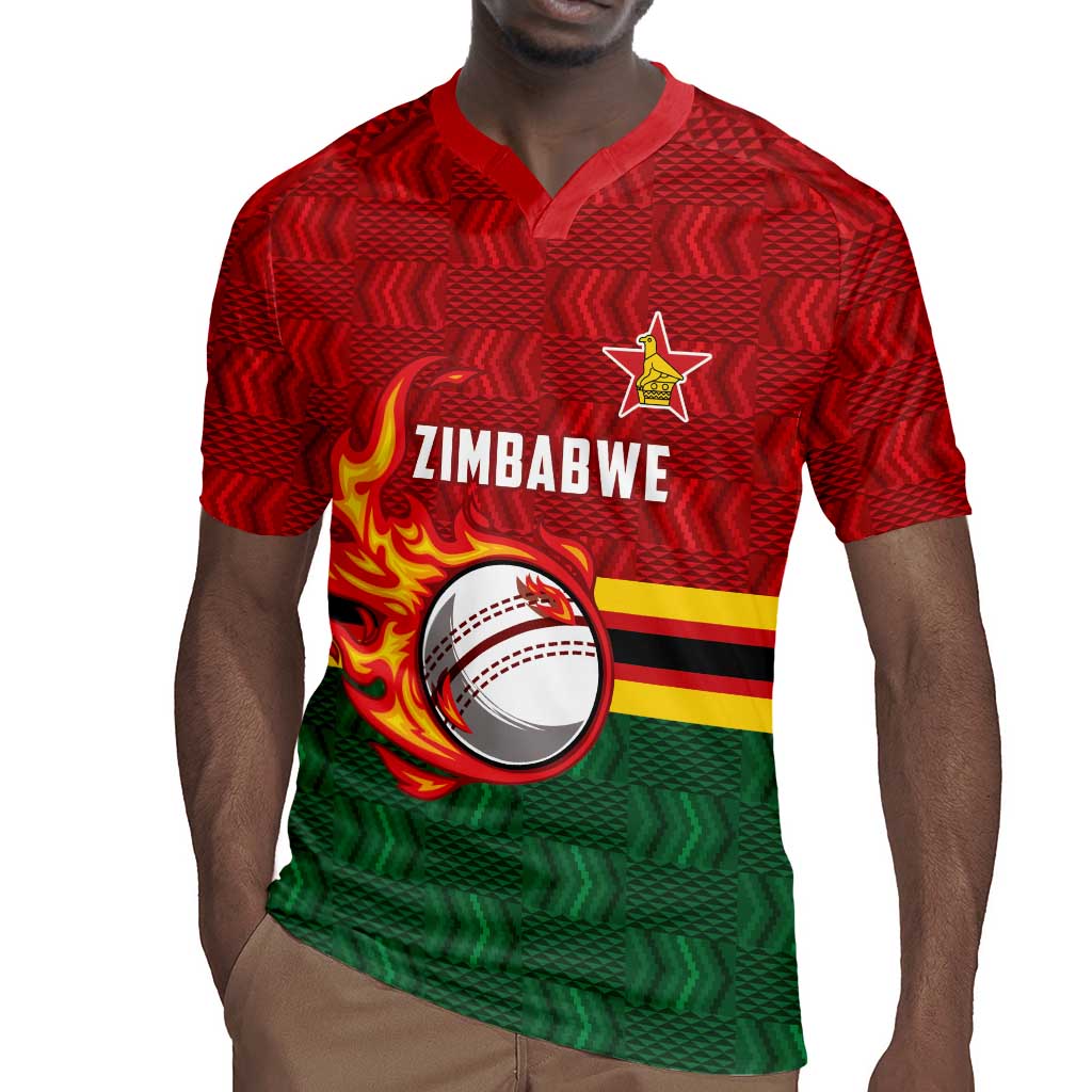 Custom Africa Cricket Zimbabwe Rugby Jersey The Chevrons Cricket Ball Fire - African Pride