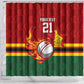 Custom Africa Cricket Zimbabwe Shower Curtain The Chevrons Cricket Ball Fire - African Pride