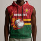 Custom Africa Cricket Zimbabwe Sleeveless Hoodie The Chevrons Cricket Ball Fire - African Pride