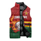 Custom Africa Cricket Zimbabwe Sleeveless Puffer Jacket The Chevrons Cricket Ball Fire