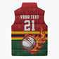 Custom Africa Cricket Zimbabwe Sleeveless Puffer Jacket The Chevrons Cricket Ball Fire