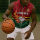 Custom Africa Cricket Zimbabwe Sleeveless Zip Hoodie The Chevrons Cricket Ball Fire - African Pride