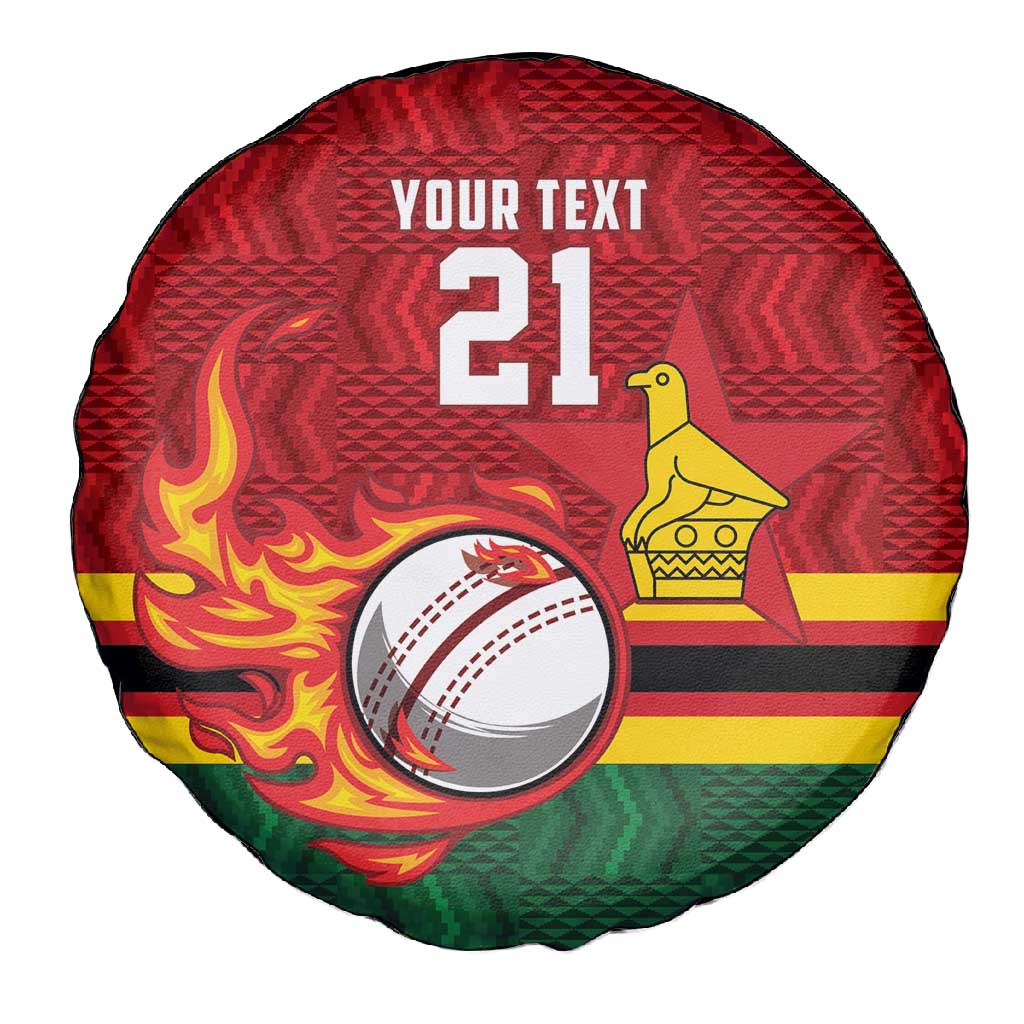 Custom Africa Cricket Zimbabwe Spare Tire Cover The Chevrons Cricket Ball Fire - African Pride