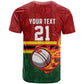 Custom Africa Cricket Zimbabwe T shirt The Chevrons Cricket Ball Fire - African Pride