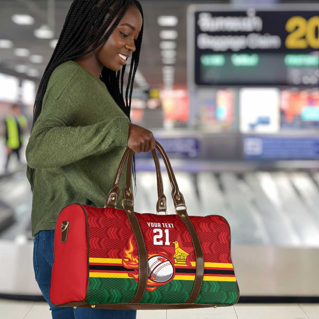 Custom Africa Cricket Zimbabwe Travel Bag The Chevrons Cricket Ball Fire