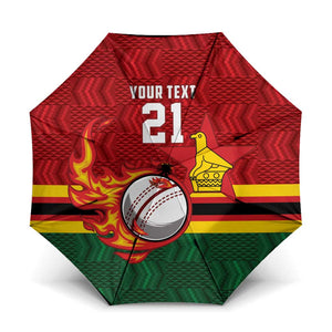Custom Africa Cricket Zimbabwe Umbrella The Chevrons Cricket Ball Fire