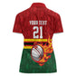 Custom Africa Cricket Zimbabwe Women Polo Shirt The Chevrons Cricket Ball Fire - African Pride