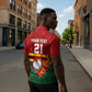 Custom Africa Cricket Zimbabwe Zipper Polo Shirt The Chevrons Cricket Ball Fire