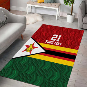 Custom Africa Cricket Zimbabwe Area Rug Zimbabwean Pattern Flag Motif - African Pride