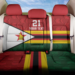 Custom Africa Cricket Zimbabwe Back Car Seat Cover Zimbabwean Pattern Flag Motif - African Pride