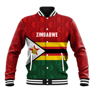 Custom Africa Cricket Zimbabwe Baseball Jacket Zimbabwean Pattern Flag Motif - African Pride