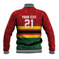 Custom Africa Cricket Zimbabwe Baseball Jacket Zimbabwean Pattern Flag Motif - African Pride