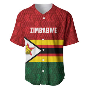 Custom Africa Cricket Zimbabwe Baseball Jersey Zimbabwean Pattern Flag Motif - African Pride