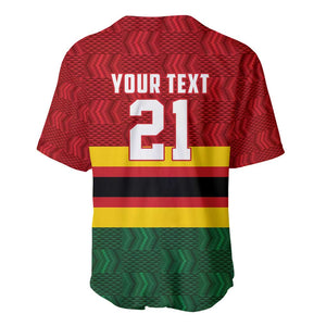 Custom Africa Cricket Zimbabwe Baseball Jersey Zimbabwean Pattern Flag Motif - African Pride