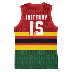 Custom Africa Cricket Zimbabwe Basketball Jersey Zimbabwean Pattern Flag Motif - African Pride