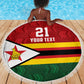 Custom Africa Cricket Zimbabwe Beach Blanket Zimbabwean Pattern Flag Motif - African Pride