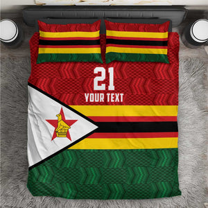 Custom Africa Cricket Zimbabwe Bedding Set Zimbabwean Pattern Flag Motif - African Pride