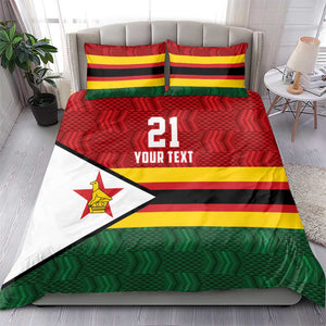 Custom Africa Cricket Zimbabwe Bedding Set Zimbabwean Pattern Flag Motif - African Pride