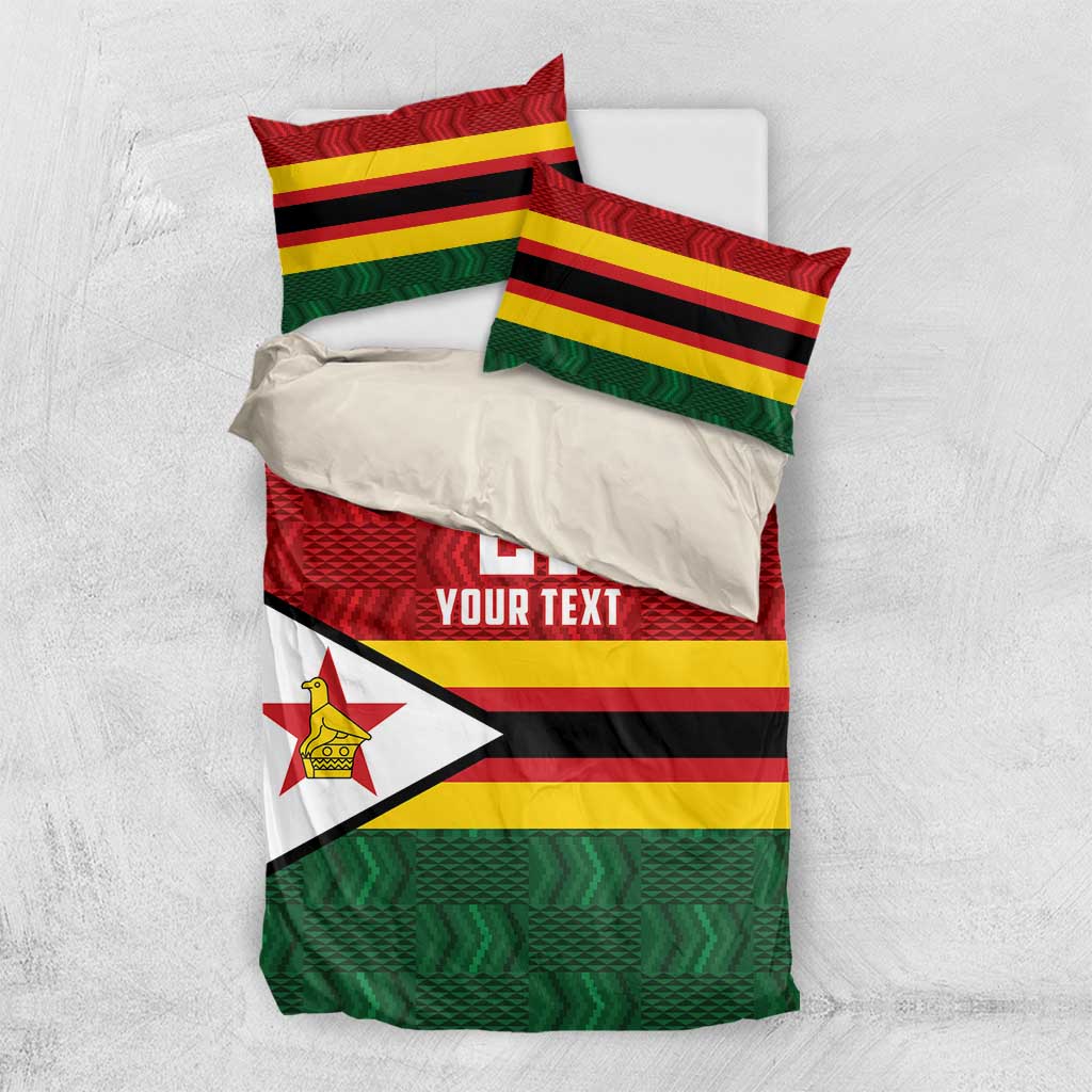 Custom Africa Cricket Zimbabwe Bedding Set Zimbabwean Pattern Flag Motif - African Pride