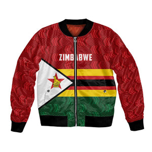Custom Africa Cricket Zimbabwe Bomber Jacket Zimbabwean Pattern Flag Motif - African Pride