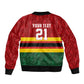 Custom Africa Cricket Zimbabwe Bomber Jacket Zimbabwean Pattern Flag Motif - African Pride
