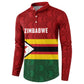 Custom Africa Cricket Zimbabwe Button Sweatshirt Zimbabwean Pattern Flag Motif