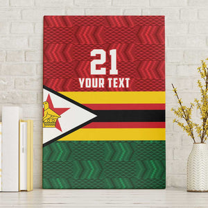 Custom Africa Cricket Zimbabwe Canvas Wall Art Zimbabwean Pattern Flag Motif - African Pride