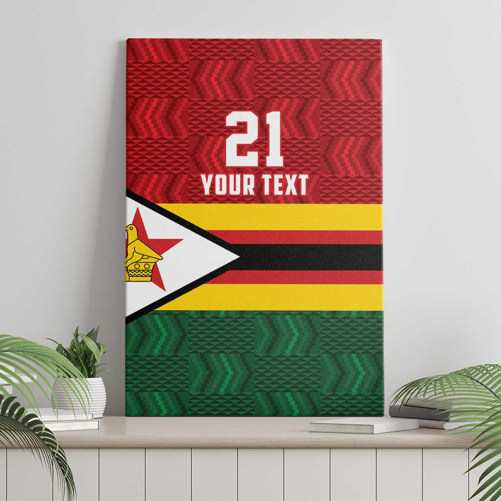 Custom Africa Cricket Zimbabwe Canvas Wall Art Zimbabwean Pattern Flag Motif - African Pride