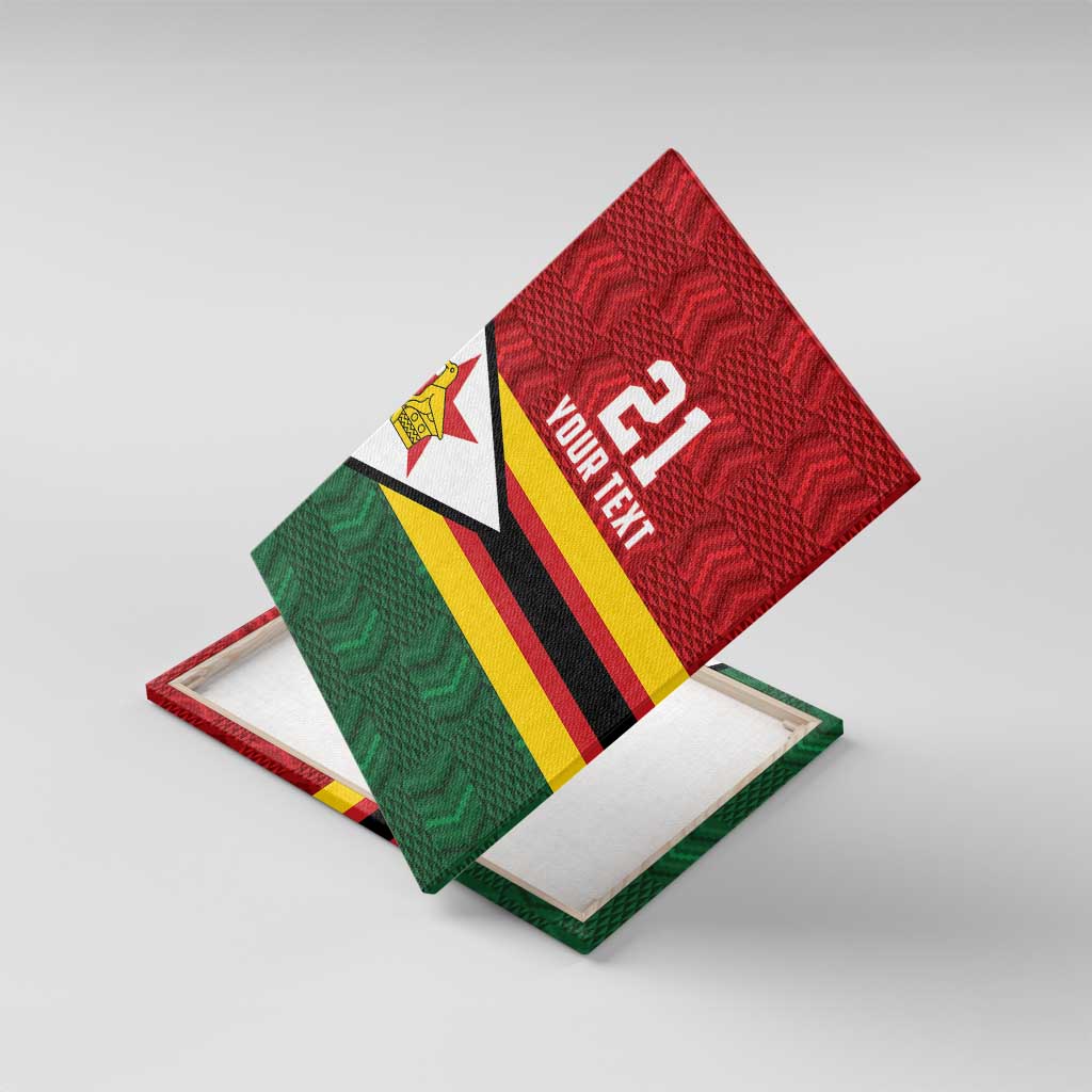 Custom Africa Cricket Zimbabwe Canvas Wall Art Zimbabwean Pattern Flag Motif - African Pride