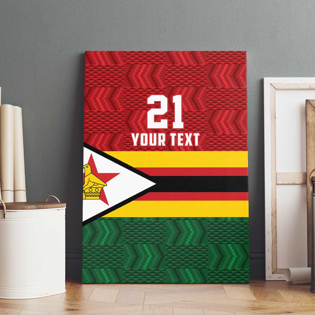 Custom Africa Cricket Zimbabwe Canvas Wall Art Zimbabwean Pattern Flag Motif - African Pride