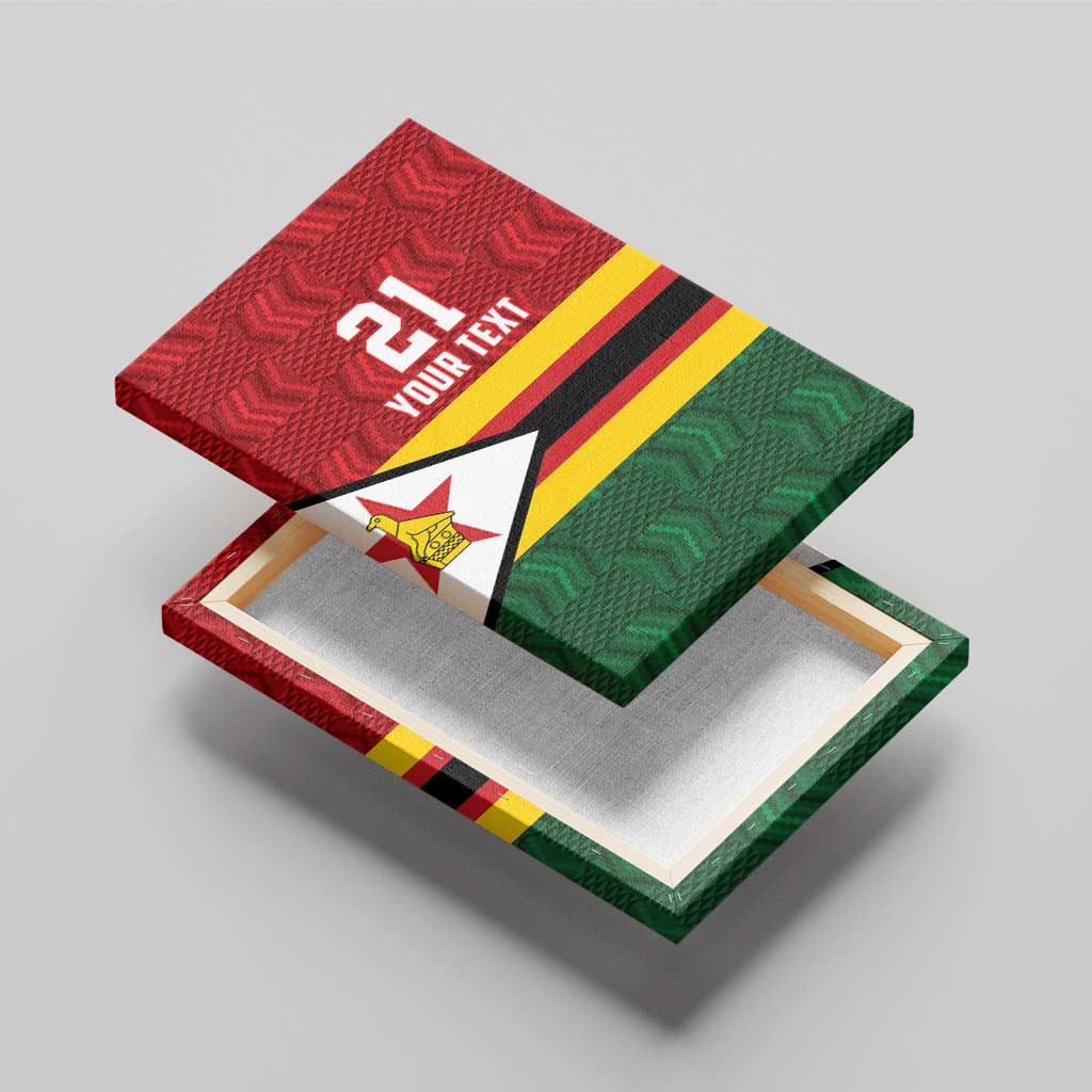 Custom Africa Cricket Zimbabwe Canvas Wall Art Zimbabwean Pattern Flag Motif - African Pride